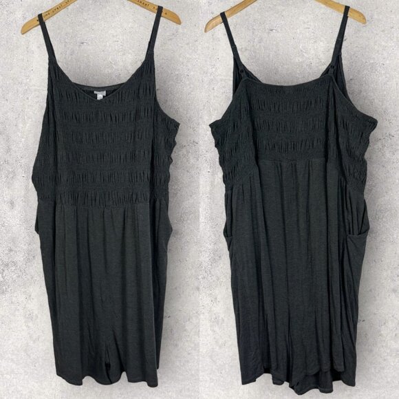 Torrid Super Soft Knit Romper Grey Size 5X Smocked 2020 Stretch Adjustable Boho - Picture 4 of 15